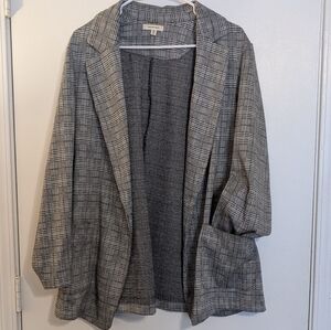 Max Studio Classic Black and White Checkered Blazer
